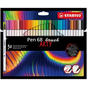 Marker fibrowy z elastyczną końcówką pędzelkową STABILO Pen 68 brush ARTY - kpl. 30 szt